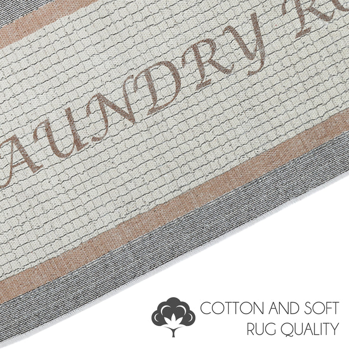 Non Skid Washable Laundry Room Rug Runner - 20" x 59" | Gray&Brown