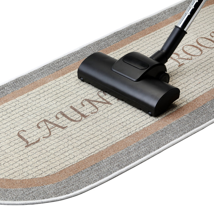 Non Skid Washable Laundry Room Rug Runner - 20" x 59" | Gray&Brown