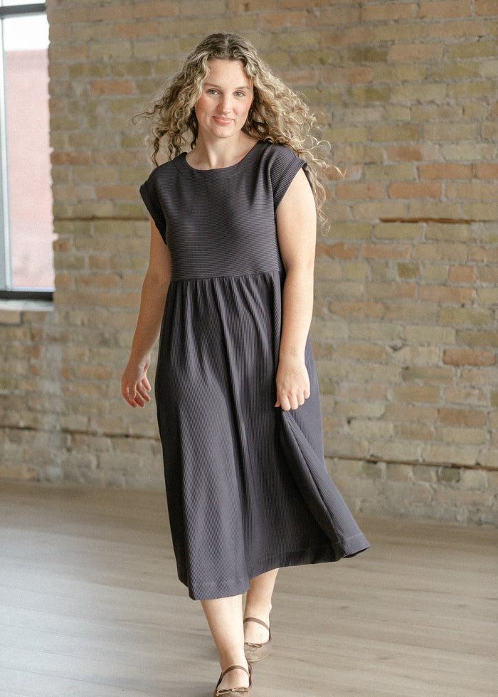 Olivia A-line Solid Midi Dress IC Dresses