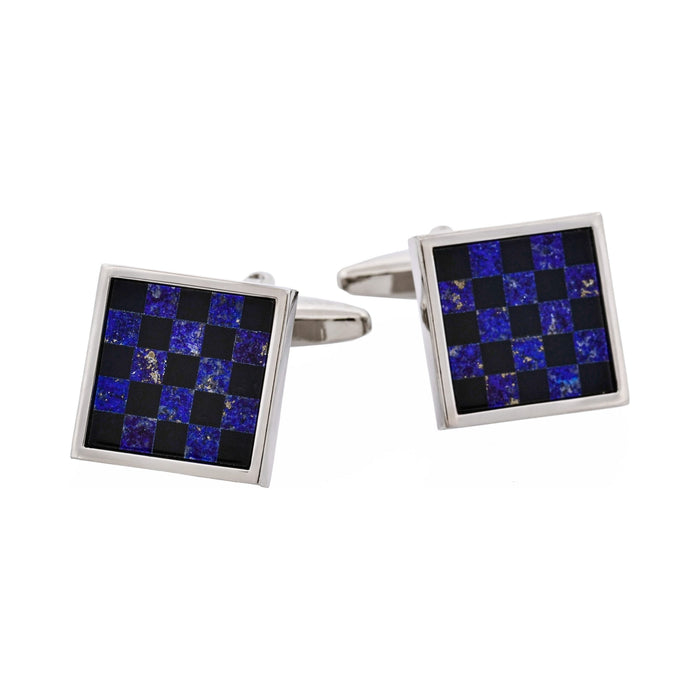 Onyx & Lapis Lazuli Check Cufflinks