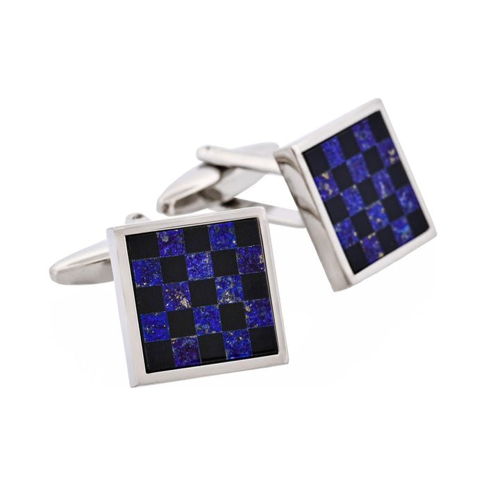 Onyx & Lapis Lazuli Check Cufflinks