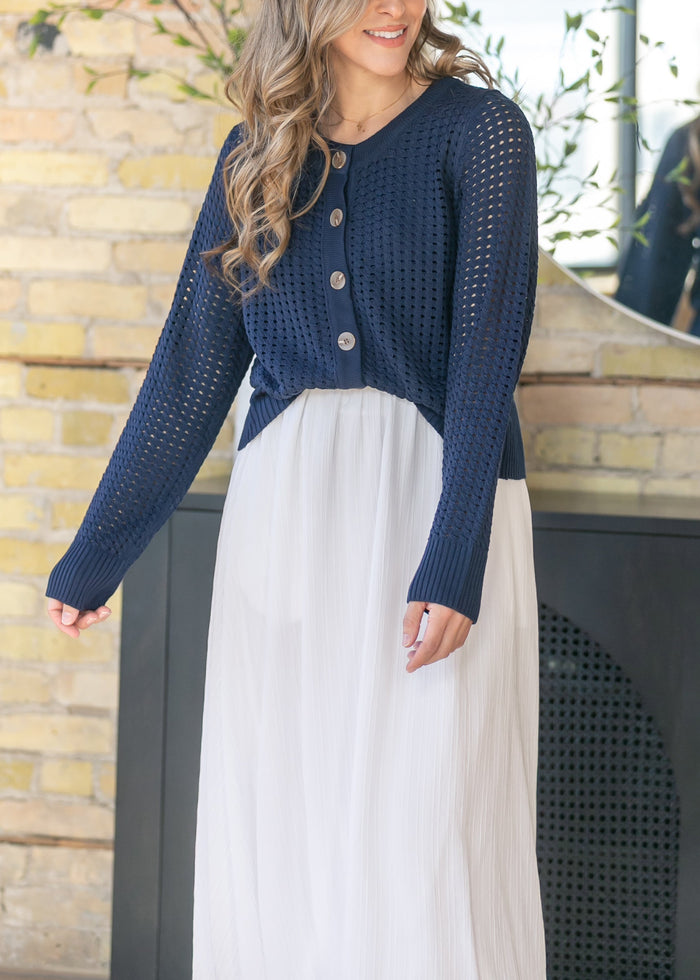 Open Cable Knit Cardigan FF Layering Essentials