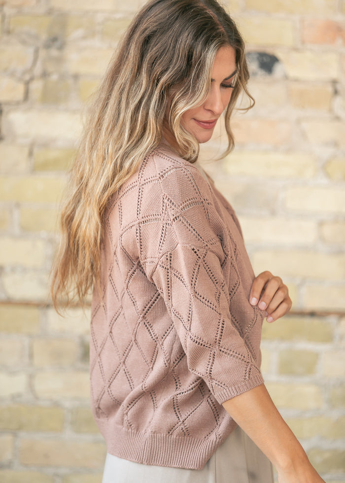 Open Front Pointelle Cardigan FF Layering Essentials