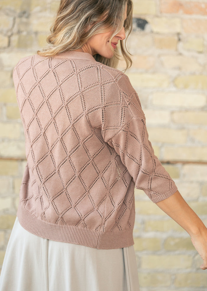 Open Front Pointelle Cardigan FF Layering Essentials