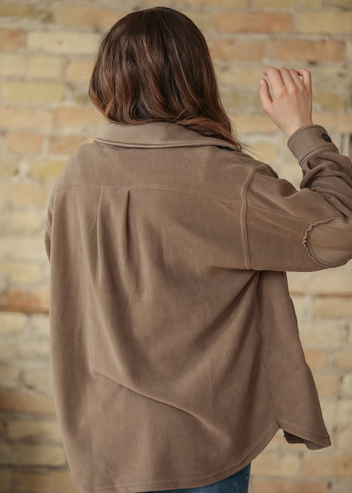 Oversized Fleece Button Up Shacket FF Layering Essentials