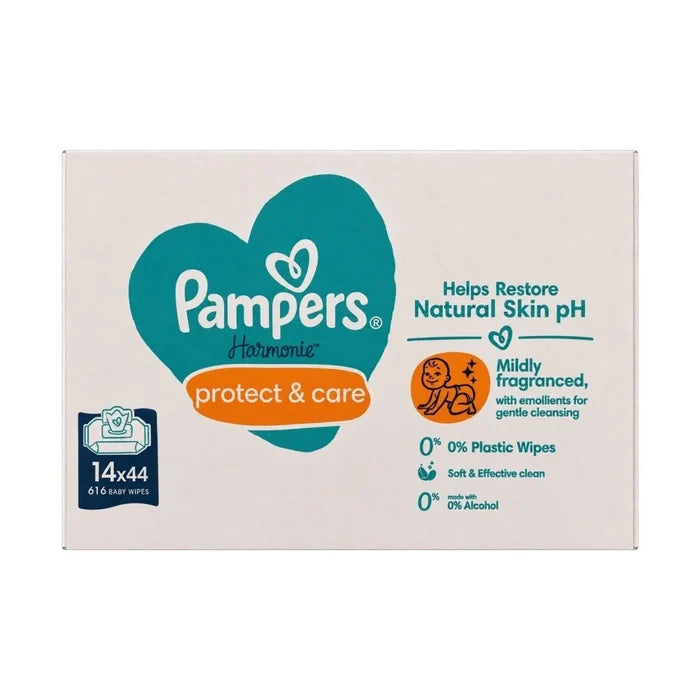 Pampers Harmonie New Baby Wipes Plastic Free Baby Wipes 44x14 pcs - ebebek