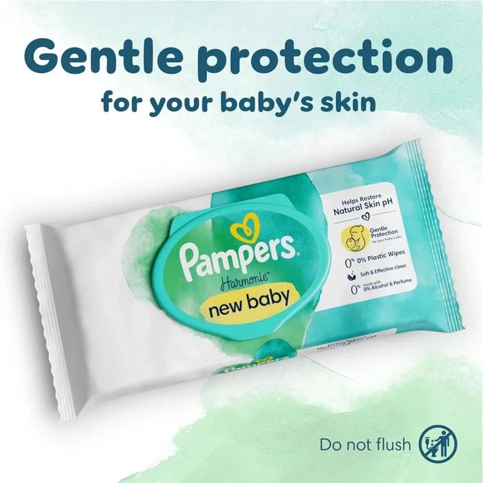 Pampers Harmonie New Baby Wipes Plastic Free Baby Wipes 44x14 pcs - ebebek