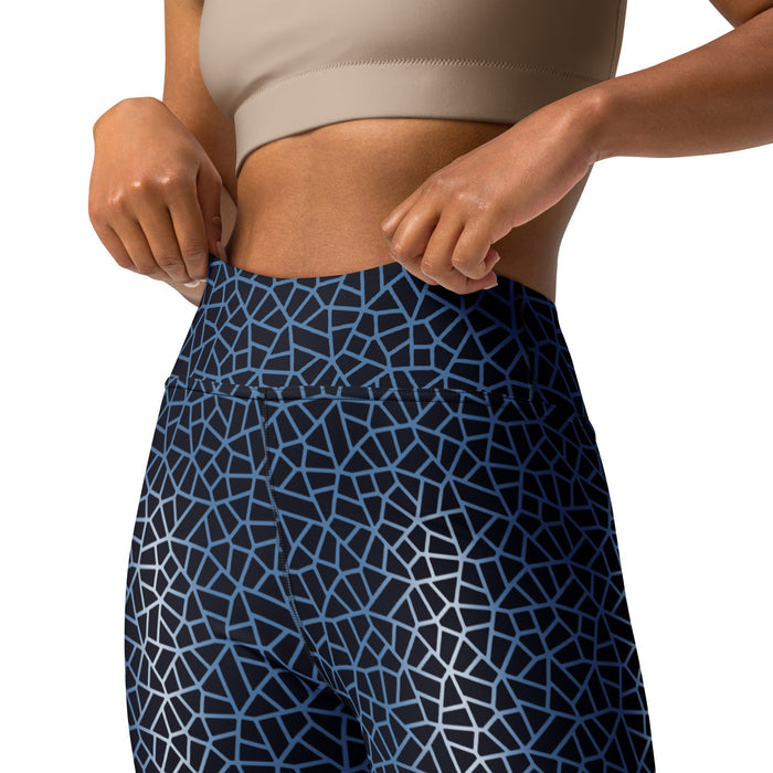 Paved Geometric Yoga Leggings - Four - Way Stretch Activewear - symbolika