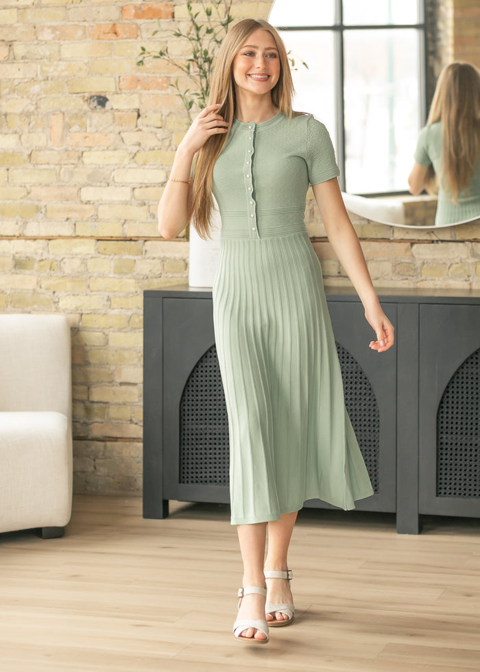 Pearl Button Detail Knit Maxi Dress FF Dresses