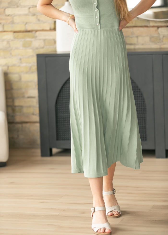 Pearl Button Detail Knit Maxi Dress FF Dresses
