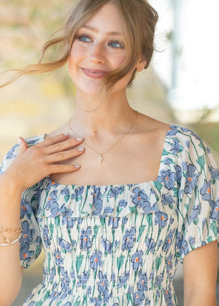 Pearl Cross Pendent Necklace Accessory