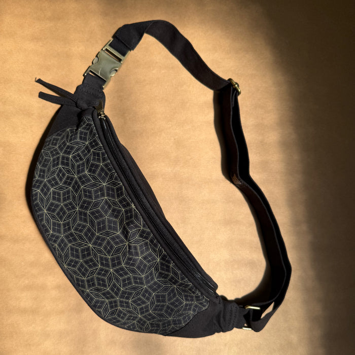 Penrose Classic Fanny Pack — Mathematical Tiling Art Fanny Pack - Back View by Symbolika