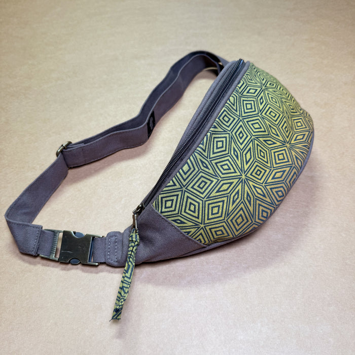 Penrose Cubes Gradient Fanny Pack — Mathematical Tiling Art Fanny Pack - Front View by Symbolika