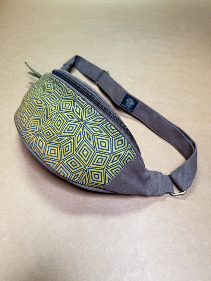 Penrose Cubes Gradient Fanny Pack — Mathematical Tiling Art Fanny Pack - Detail Close-Up by Symbolika