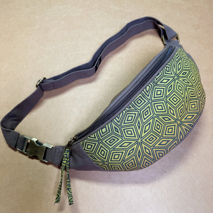 Penrose Cubes Gradient Fanny Pack — Mathematical Tiling Art Fanny Pack - Back View by Symbolika