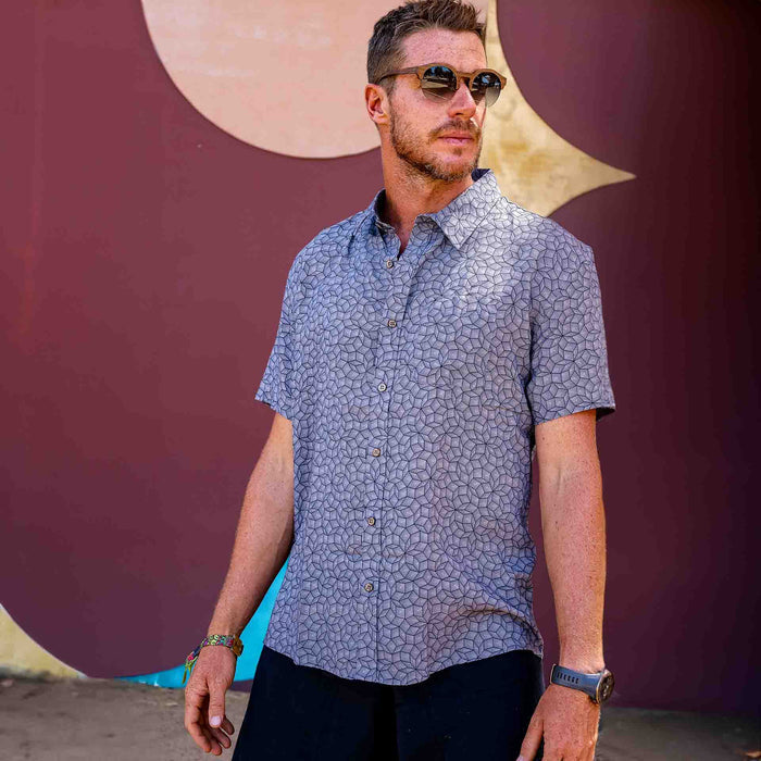 PENROSE Half Sleeve Button Up Shirt - symbolika