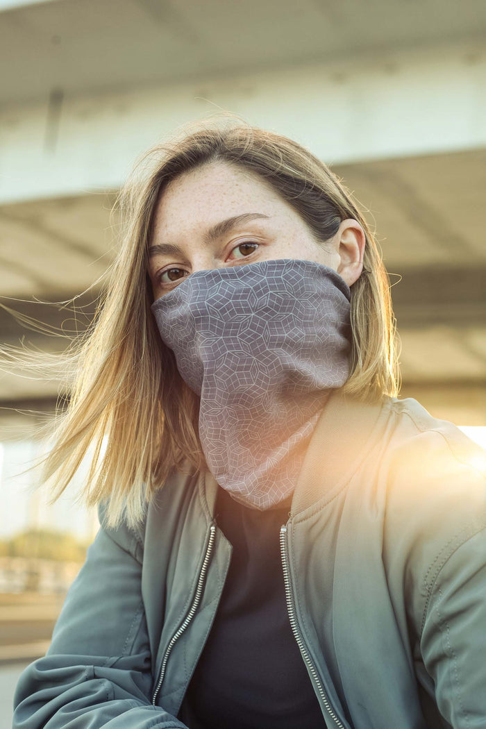 Penrose Mono Neck Gaiter - Grey - symbolika