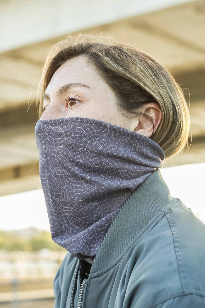 Penrose Mono Neck Gaiter - Grey - symbolika