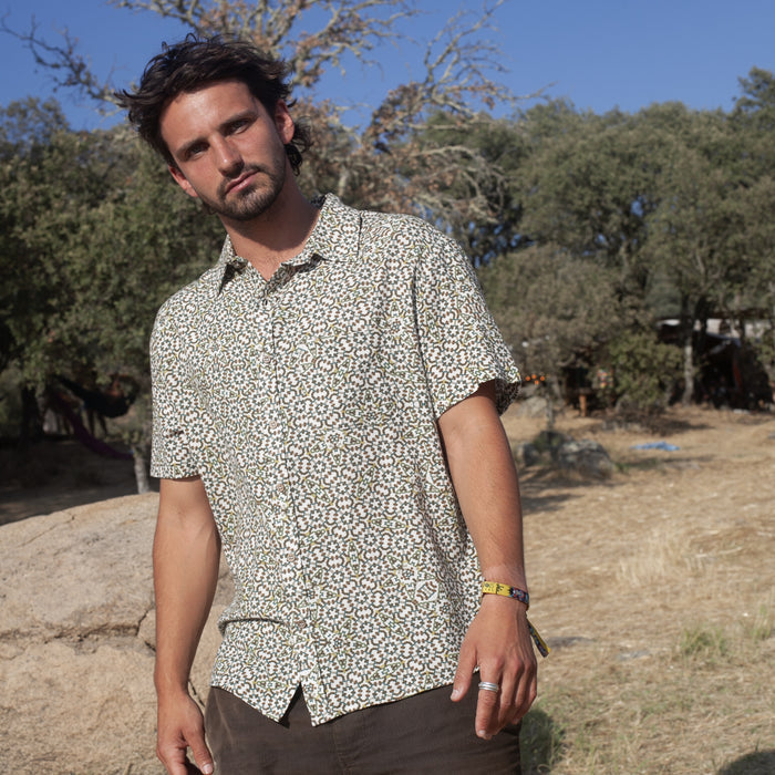 Penta - Half Sleeve Button Up Shirt - symbolika