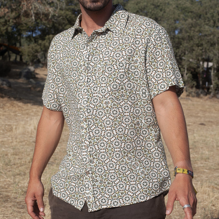 Penta - Half Sleeve Button Up Shirt - symbolika