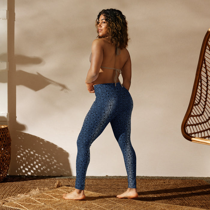 Penta Geometric Yoga Leggings - Sacred Pentagon Pattern - symbolika