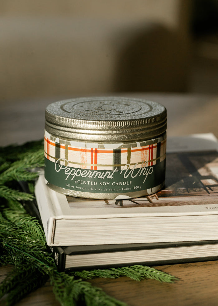 Peppermint Whip Large Tin Candle FF Home + Lifestyle