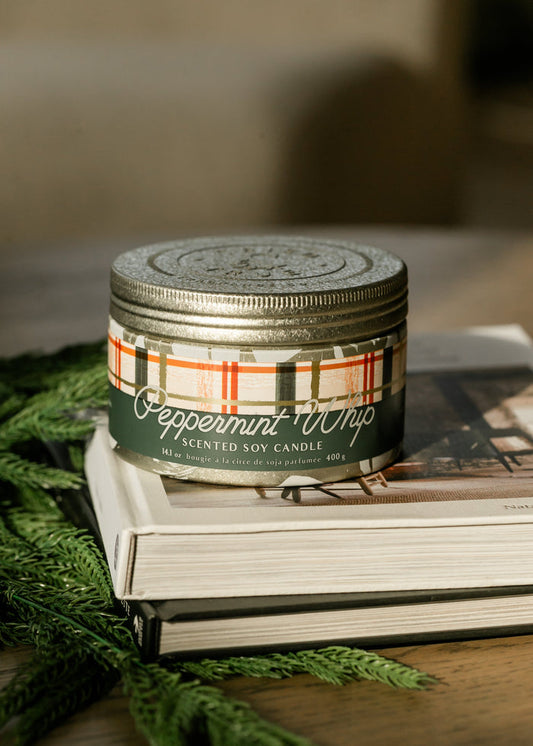 Peppermint Whip Large Tin Candle FF Home + Lifestyle