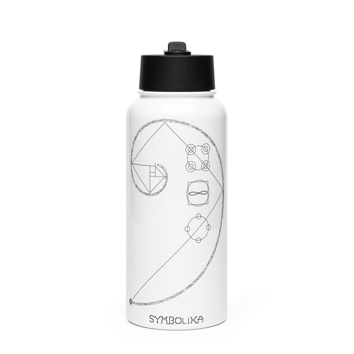 Phi Golden Ratio Water Bottle — visionary art by Symbolika