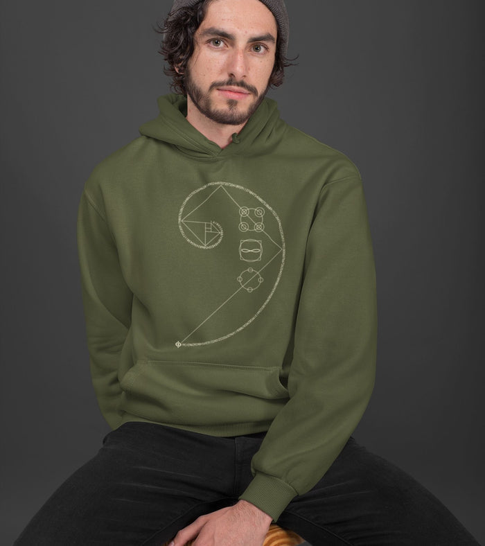 Phi Golden Ratio Hoodie Choice of Colors — Image 2 by Symbolika
