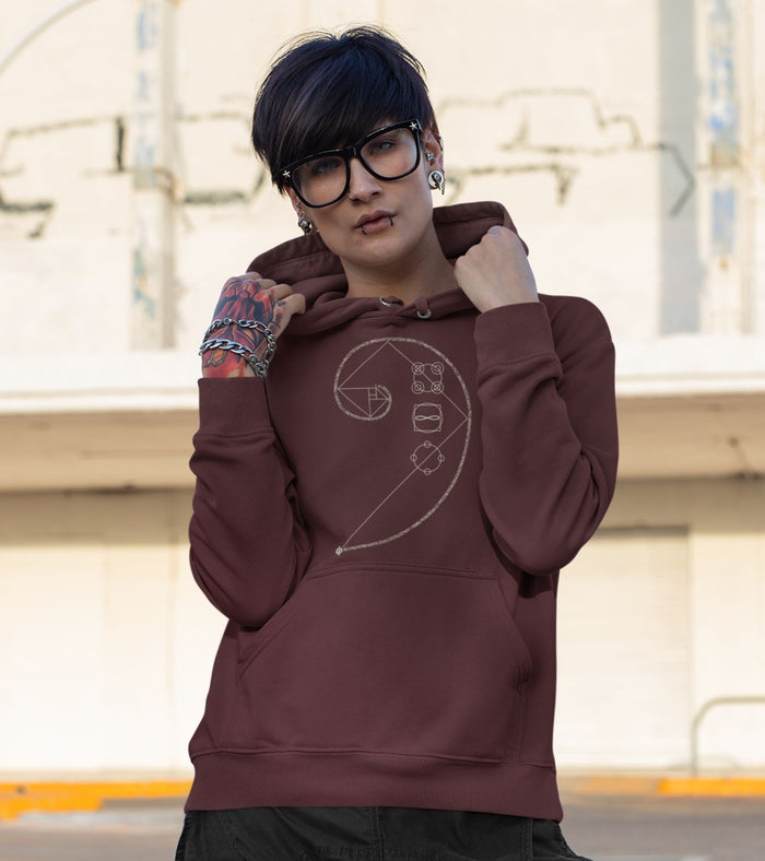 Phi Golden Ratio Hoodie Choice of Colors — Image 3 by Symbolika