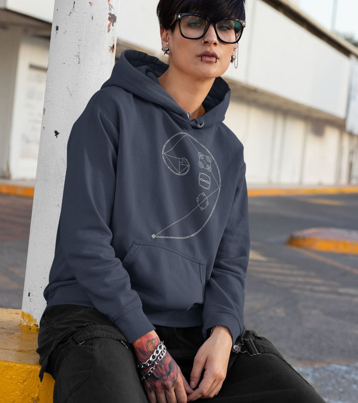 Phi Golden Ratio Hoodie Choice of Colors — Image 4 by Symbolika
