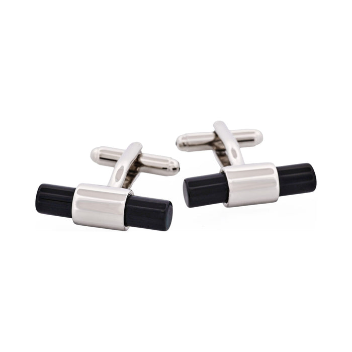 Pillar Black Glass Cufflinks