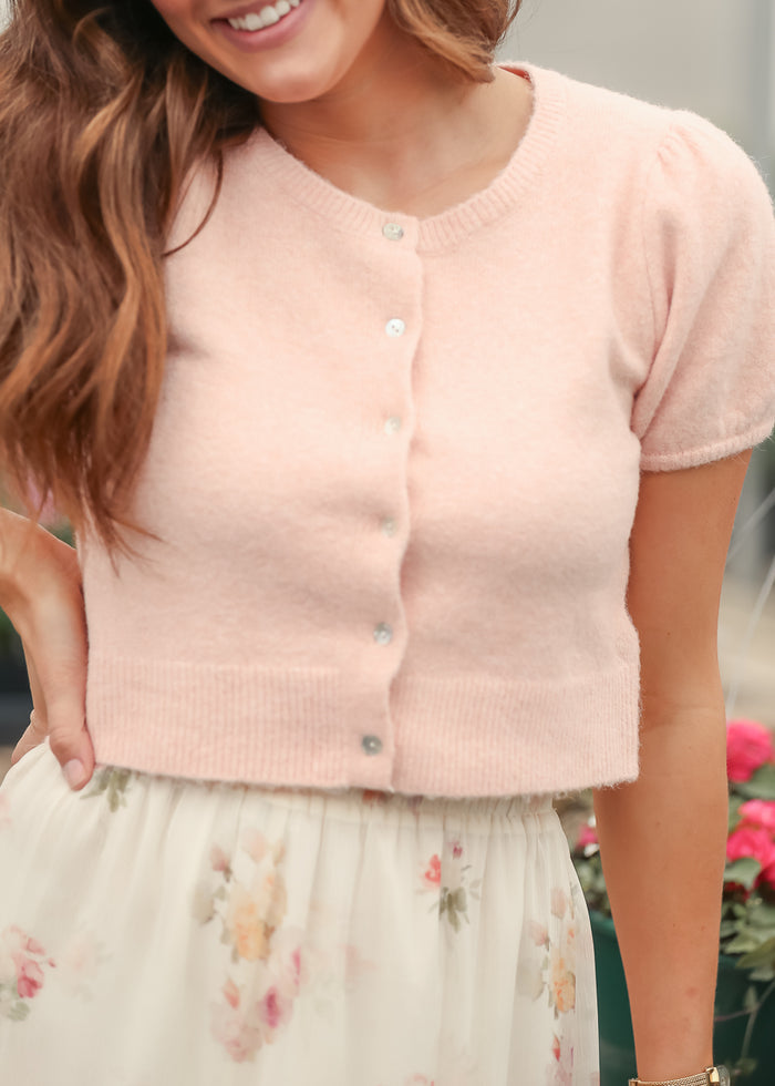 Pink Button Front Cardigan FF Layering Essentials