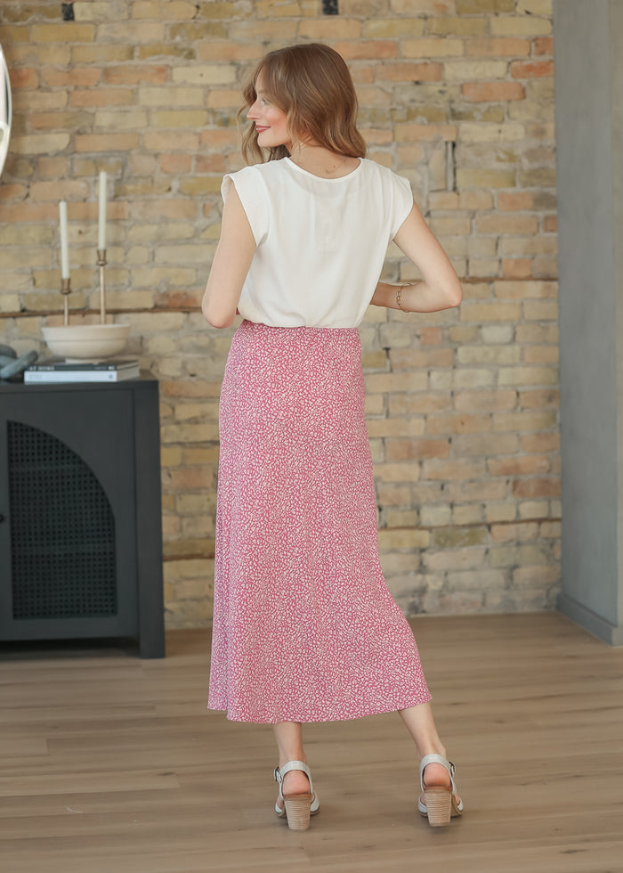 Pink June Floral Print Maxi Skirt FF Skirts