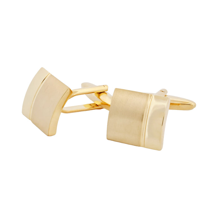 Polished & Brushed Yellow Gold Plated Cufflinks