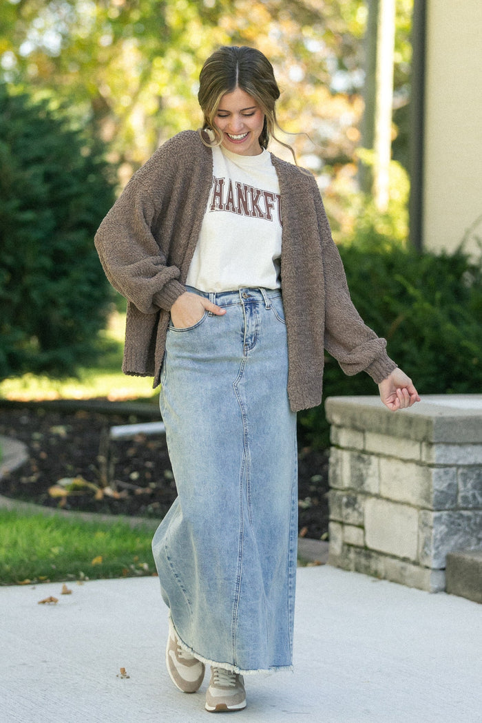 Popcorn Knit Open Front Cardigan FF Layering Essentials