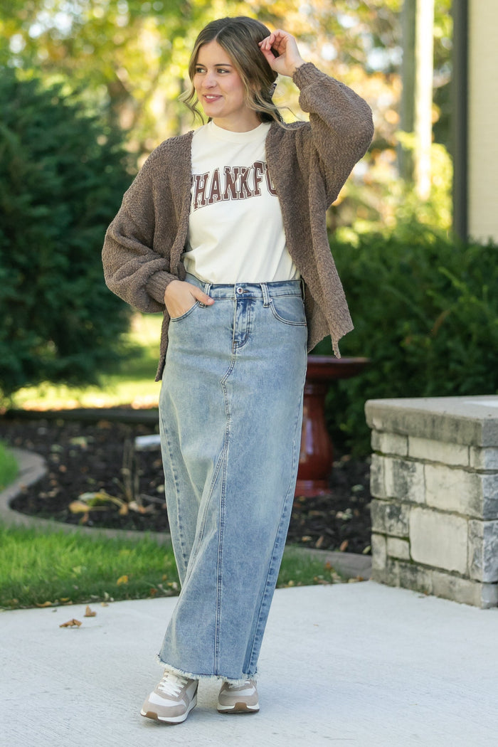 Popcorn Knit Open Front Cardigan FF Layering Essentials