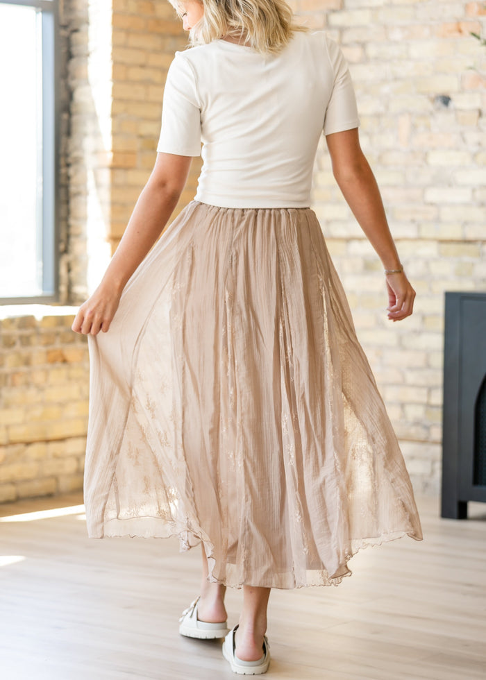 Printed Floral Lace Maxi Skirt FF Skirts