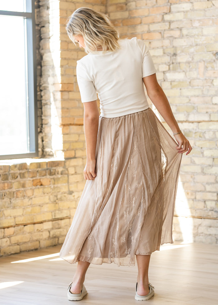 Printed Floral Lace Maxi Skirt FF Skirts