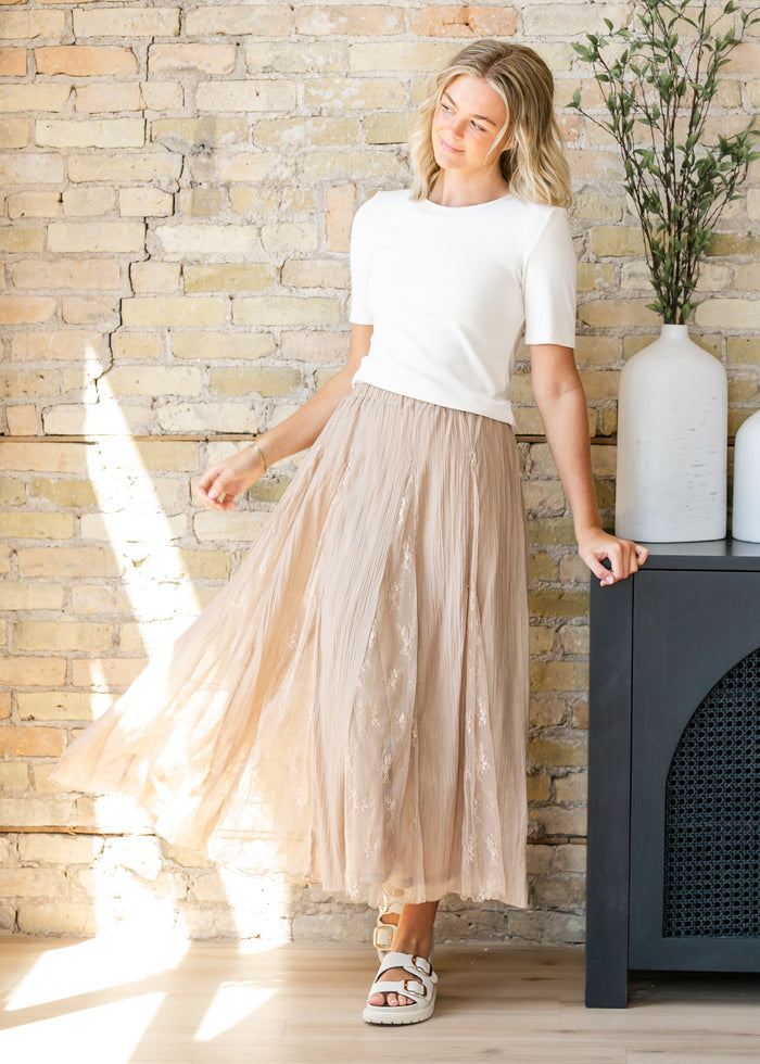 Printed Floral Lace Maxi Skirt FF Skirts