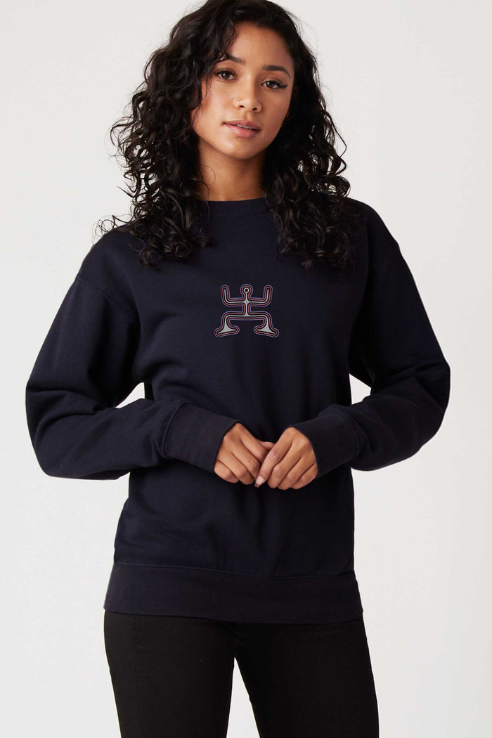 Psychedelic Party - Colorfull Embroidery Women Sweatshirt - symbolika