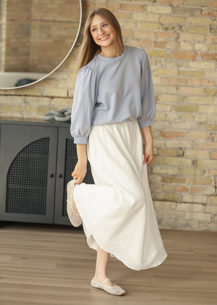 Puff 3/4 Sleeve French Terry Top FF Tops