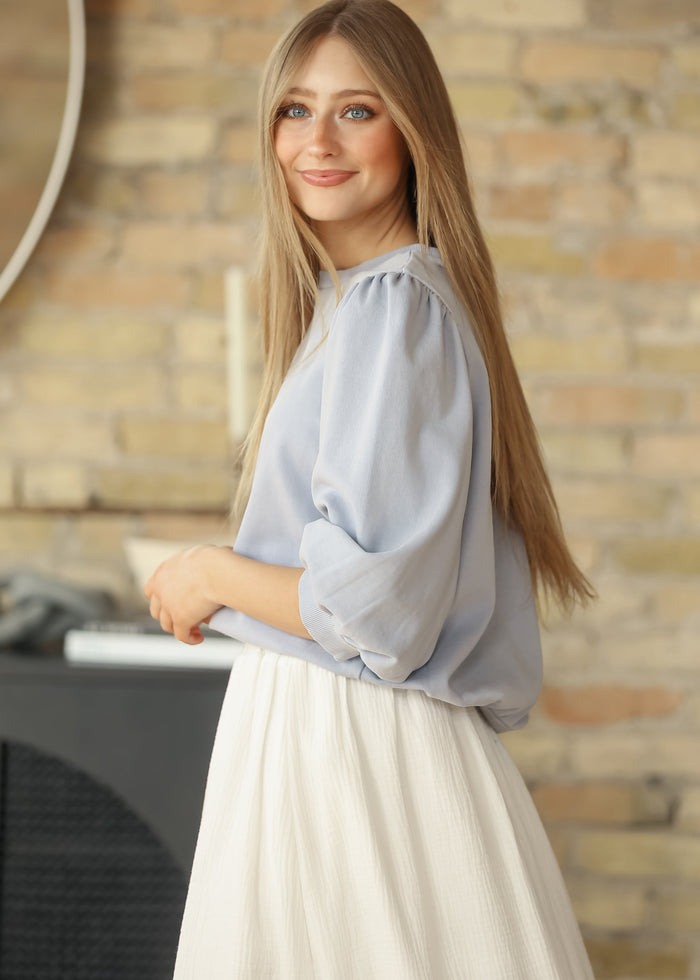 Puff 3/4 Sleeve French Terry Top FF Tops