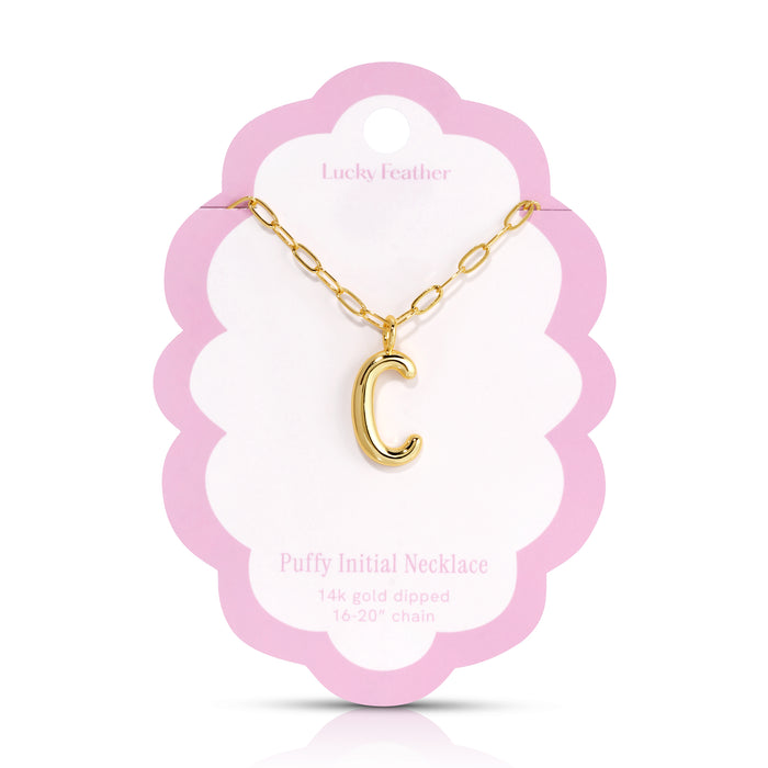 Puffy Initial Necklace