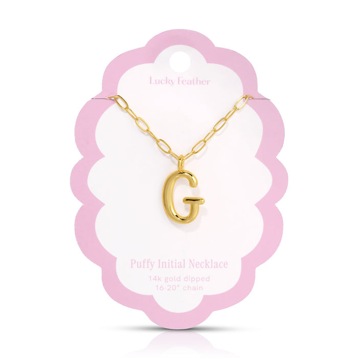 Puffy Initial Necklace