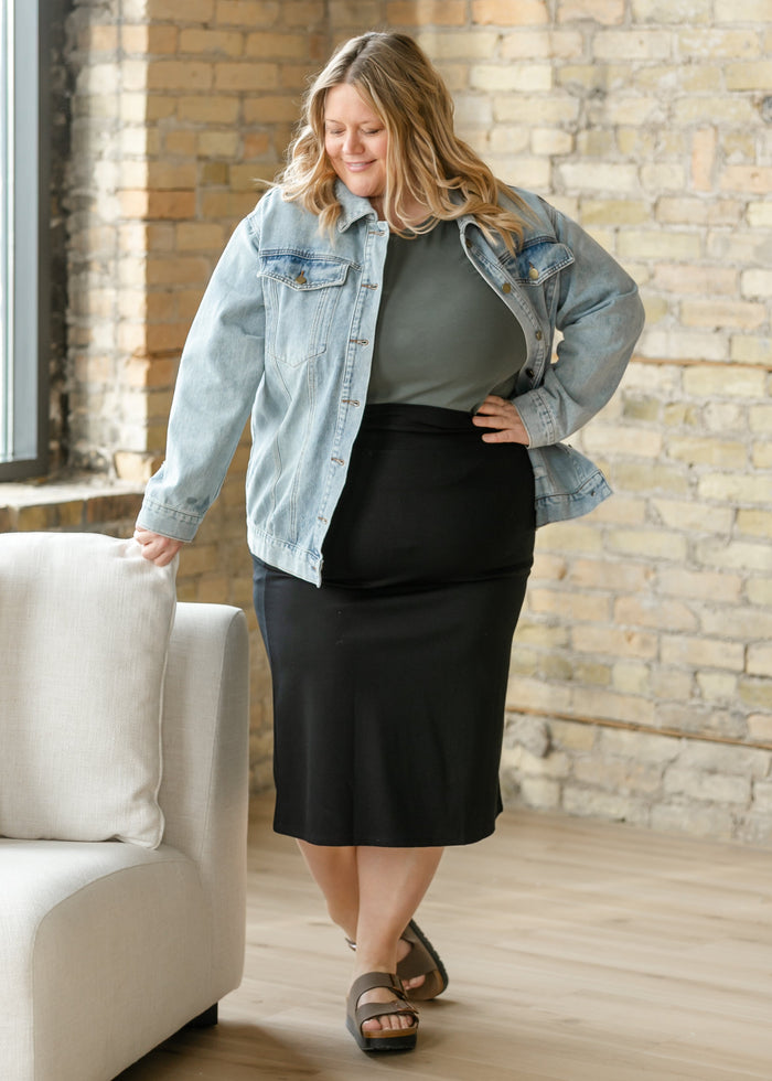 Quinn Black Knit Midi Skirt IC Skirts 1XL