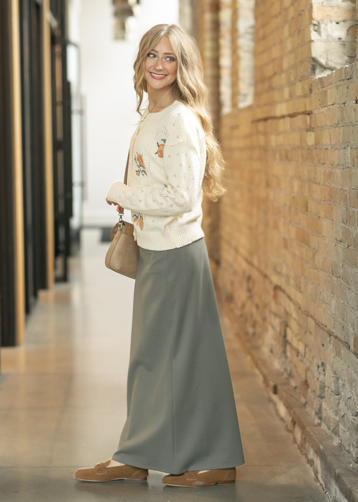 Quinn Olive Knit Maxi Skirt IC Skirts