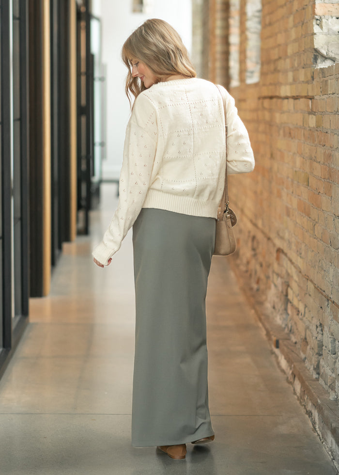 Quinn Olive Knit Maxi Skirt IC Skirts