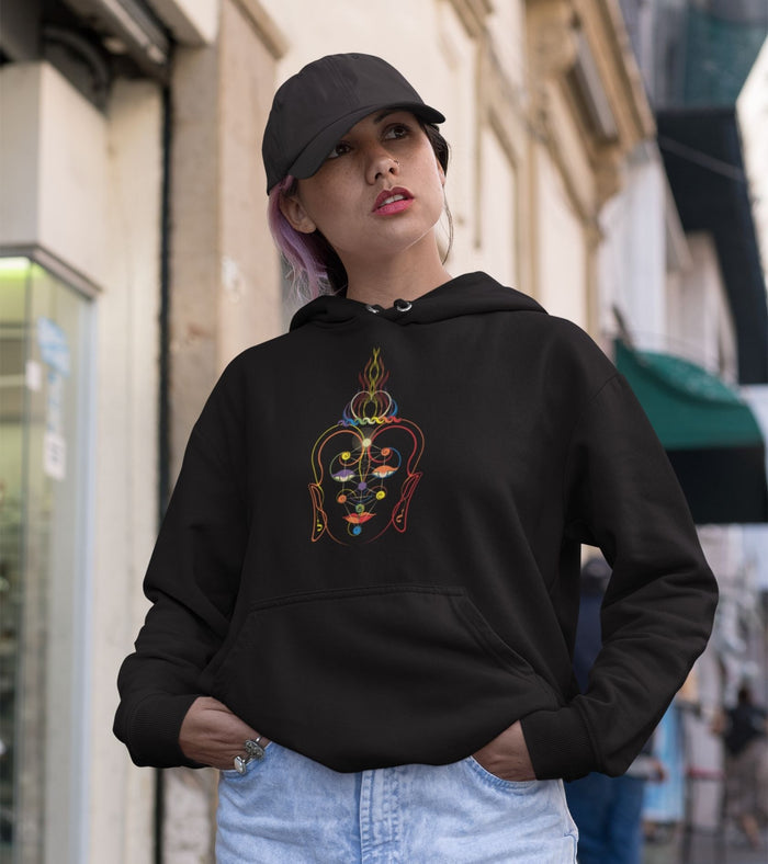 Rainbow Buddha Hoodie Choice of Colors — Image 3 by Symbolika