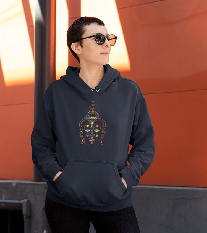 Rainbow Buddha Hoodie Choice of Colors — Image 4 by Symbolika